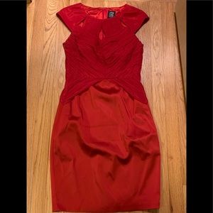Red satin dress